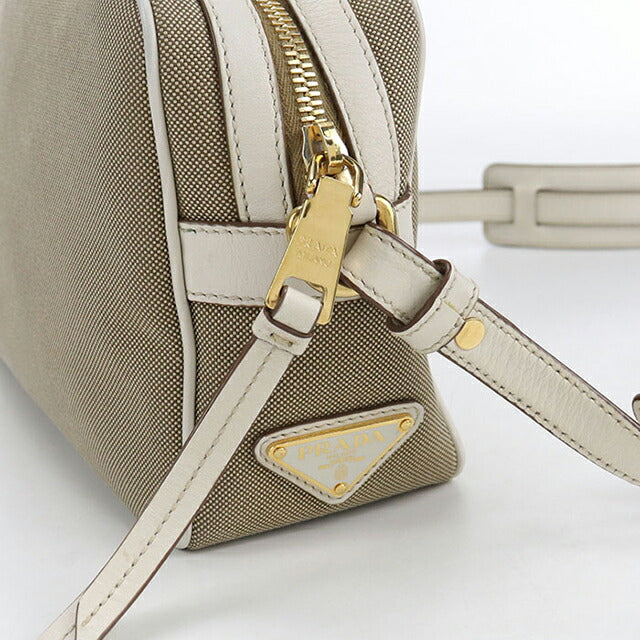 中古 プラダ 斜め掛け ショルダーバッグ レディース ブランド PRADA ロゴジャガード 1BH089 ベージュ バッグ USDPR104118011