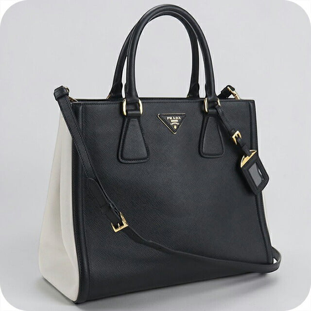 中古 プラダ トートバッグ レディース ブランド PRADA ガレリア 2WAY レザー BN2608 ブラック バッグ USDPR104463011