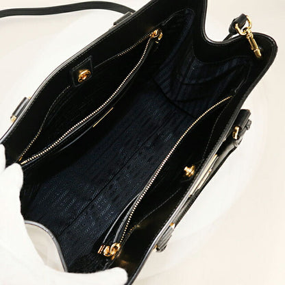 二手 Prada 手提包女士品牌 PRADA Galleria 2WAY 皮革 BN2608 黑色包 USDPR104463011