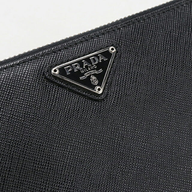 中古 プラダ 長財布ラウンドファスナー レディース ブランド PRADA トライアングル ジップアラウンド レザー 1ML506 ブラック USDPR104691011