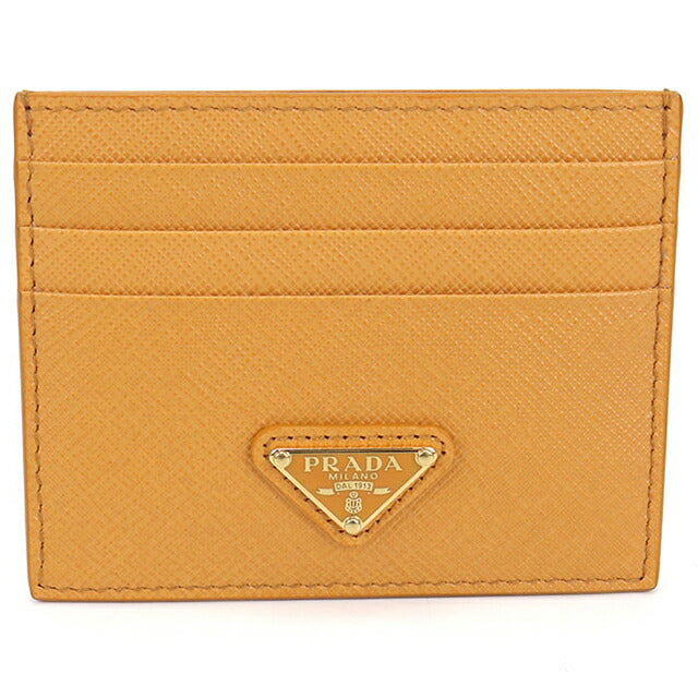 Used Prada Card Case Ladies Brand PRADA Saffiano Triangle Orange Wallet USDPR104849011