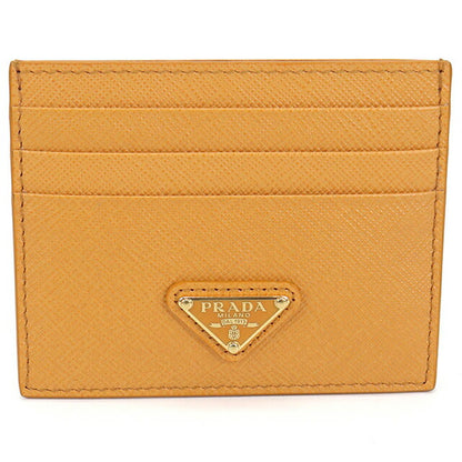 Used Prada Card Case Ladies Brand PRADA Saffiano Triangle Orange Wallet USDPR104849011
