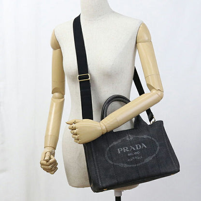 中古 プラダ トートバッグ レディース ブランド PRADA カナパ 2WAY ブラック バッグ USDPR105003011