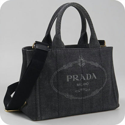 中古 プラダ トートバッグ レディース ブランド PRADA カナパ 2WAY ブラック バッグ USDPR105003011