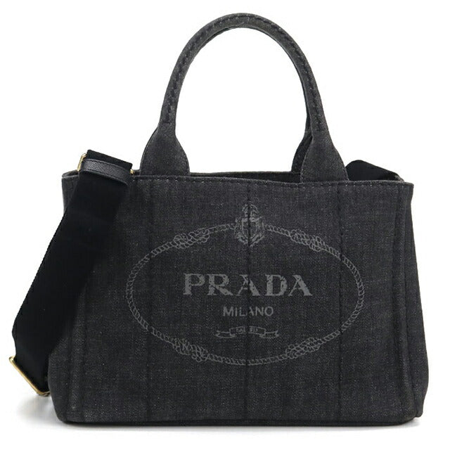 中古 プラダ トートバッグ レディース ブランド PRADA カナパ 2WAY ブラック バッグ USDPR105003011