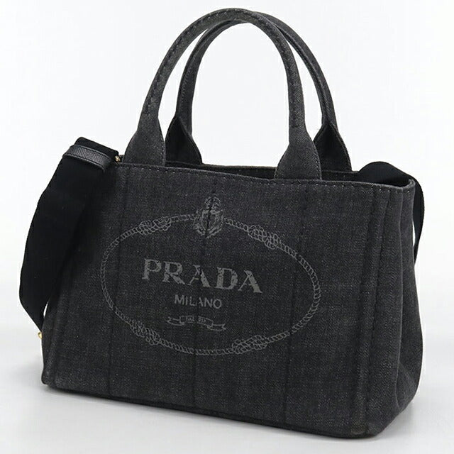 中古 プラダ トートバッグ レディース ブランド PRADA カナパ 2WAY ブラック バッグ USDPR105003011