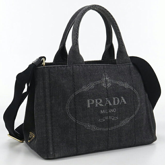 中古 プラダ トートバッグ レディース ブランド PRADA カナパ 2WAY ブラック バッグ USDPR105003011