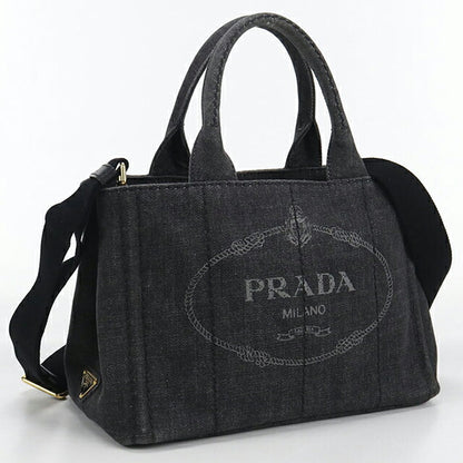 中古 プラダ トートバッグ レディース ブランド PRADA カナパ 2WAY ブラック バッグ USDPR105003011