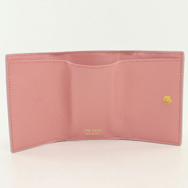 中古 プラダ 三つ折り財布 三折財布 レディース ブランド PRADA サフィアーノレザー レザー 1MH021 ピンク USDPR105103011