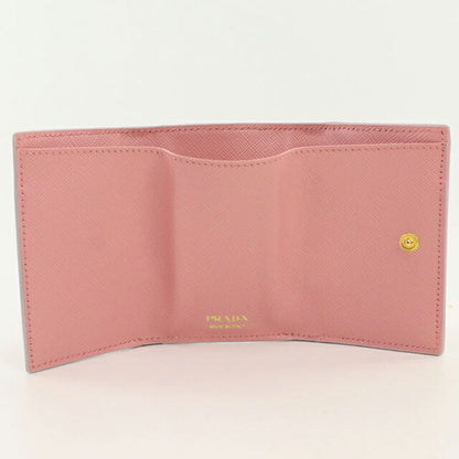 中古 プラダ 三つ折り財布 三折財布 レディース ブランド PRADA サフィアーノレザー レザー 1MH021 ピンク USDPR105103011