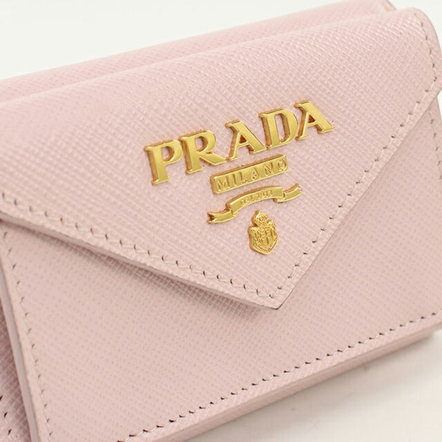 中古 プラダ 三つ折り財布 三折財布 レディース ブランド PRADA サフィアーノレザー レザー 1MH021 ピンク USDPR105103011