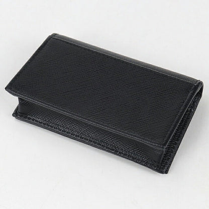 Used Prada business card holder ladies brand PRADA saffiano leather black accessory USDPR105247011