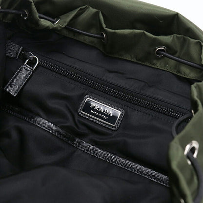 中古 プラダ リュック メンズ ブランド PRADA Re-Nylon バッグパック 2VZ135 2DMG F0244 カーキ USDPR105338011