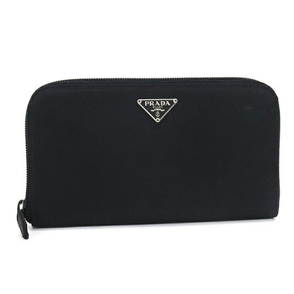 Used Prada long wallet round zipper ladies brand PRADA triangle zip around 1ML506 black USDPR105364011