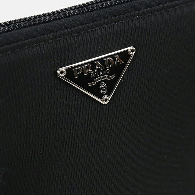Used Prada long wallet round zipper ladies brand PRADA triangle zip around 1ML506 black USDPR105364011