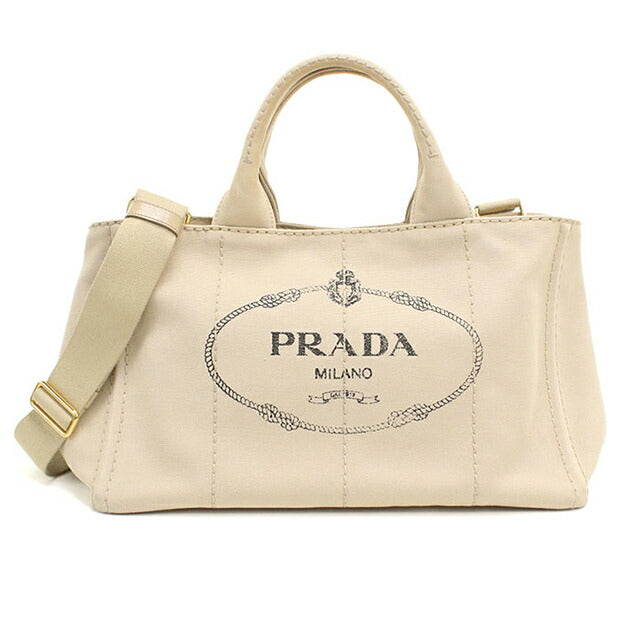 中古 プラダ トートバッグ レディース ブランド PRADA カナパ 2WAY BN2642 ベージュ USDPR105393011