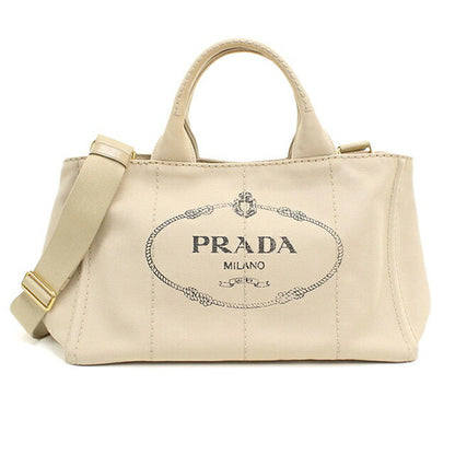 中古 プラダ トートバッグ レディース ブランド PRADA カナパ 2WAY BN2642 ベージュ USDPR105393011