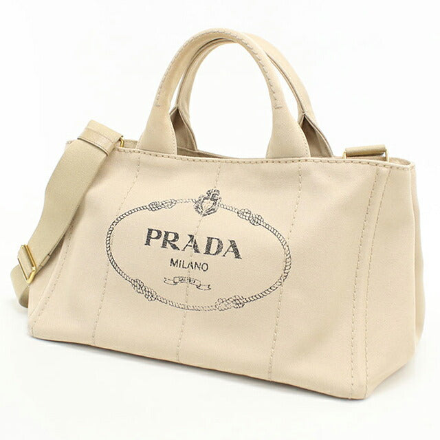 中古 プラダ トートバッグ レディース ブランド PRADA カナパ 2WAY BN2642 ベージュ USDPR105393011
