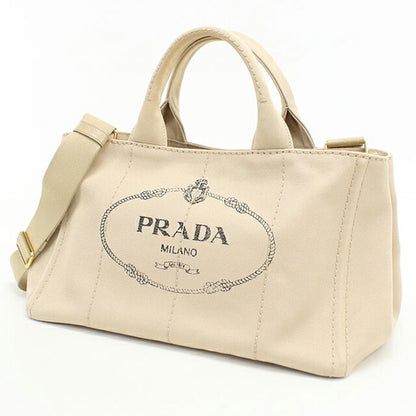中古 プラダ トートバッグ レディース ブランド PRADA カナパ 2WAY BN2642 ベージュ USDPR105393011