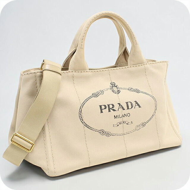 中古 プラダ トートバッグ レディース ブランド PRADA カナパ 2WAY BN2642 ベージュ USDPR105393011