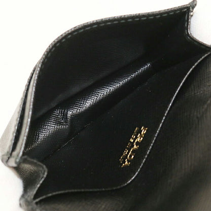 Used Prada business card holder ladies brand PRADA saffiano leather black accessory USDPR105420011