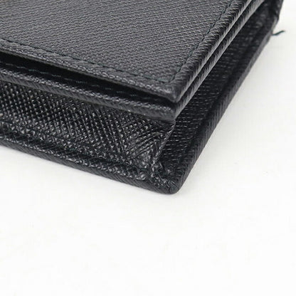 Used Prada business card holder ladies brand PRADA saffiano leather black accessory USDPR105420011