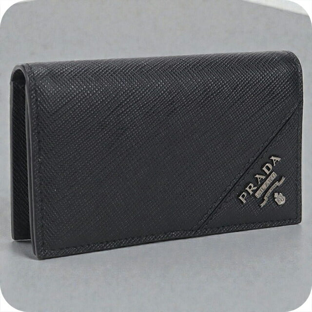 中古 プラダ 名刺入れ メンズ ブランド PRADA サフィアーノレザー ブラック 小物 USDPR105436011