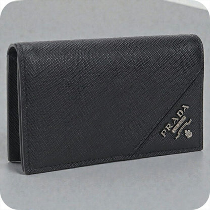 中古 プラダ 名刺入れ メンズ ブランド PRADA サフィアーノレザー ブラック 小物 USDPR105436011