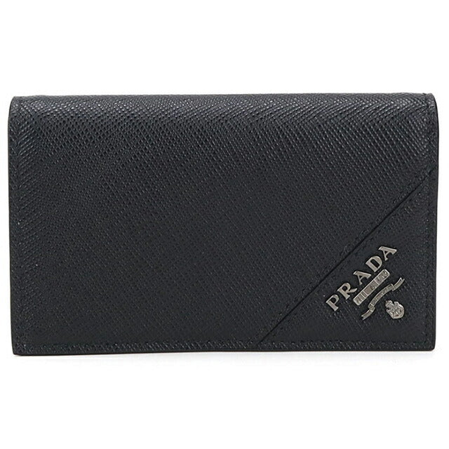 中古 プラダ 名刺入れ メンズ ブランド PRADA サフィアーノレザー ブラック 小物 USDPR105436011