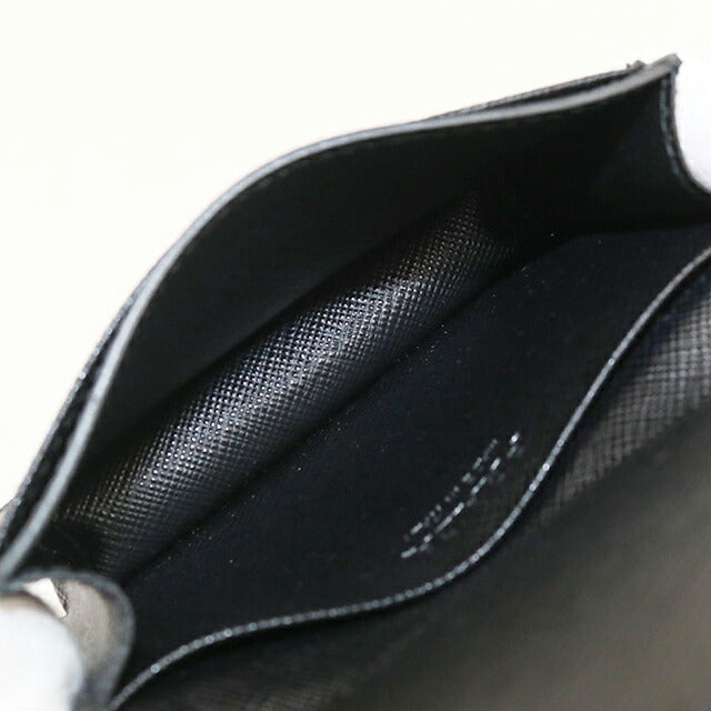 中古 プラダ 名刺入れ メンズ ブランド PRADA サフィアーノレザー ブラック 小物 USDPR105436011