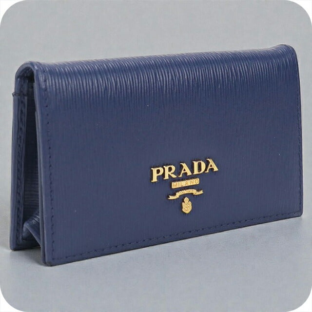 Used Prada business card holder ladies brand PRADA saffiano leather blue accessory USDPR105437011