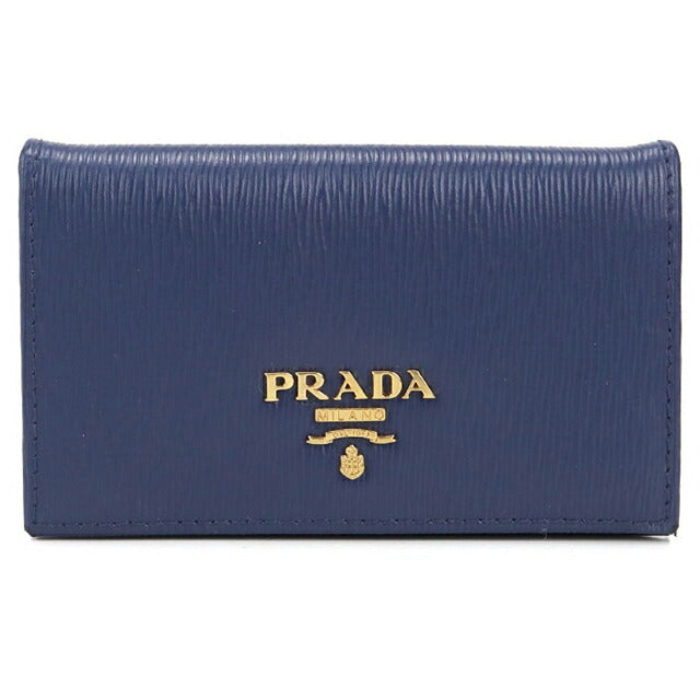 Used Prada business card holder ladies brand PRADA saffiano leather blue accessory USDPR105437011