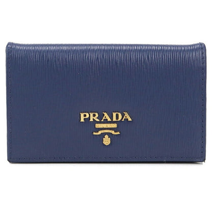 Used Prada business card holder ladies brand PRADA saffiano leather blue accessory USDPR105437011