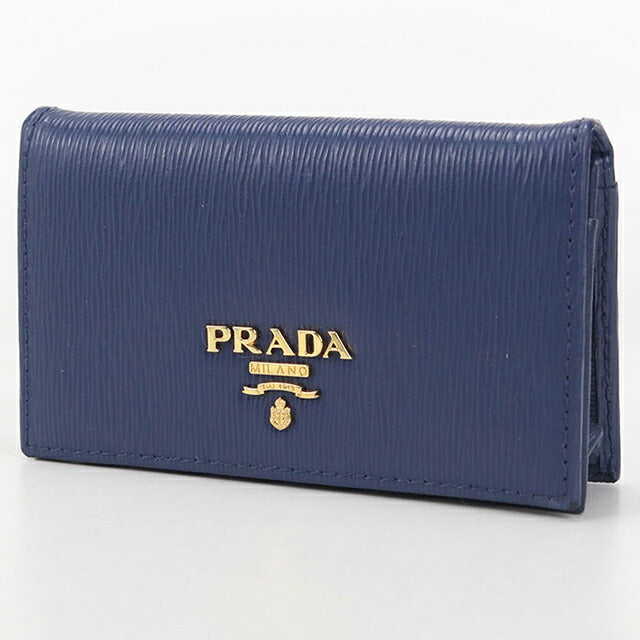 Used Prada business card holder ladies brand PRADA saffiano leather blue accessory USDPR105437011