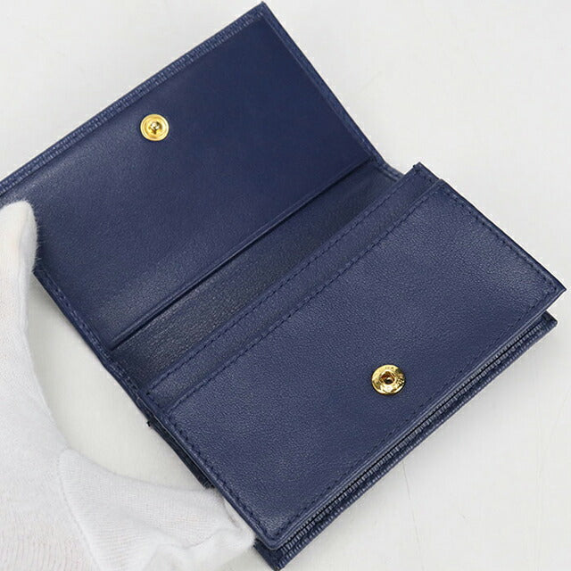 Used Prada business card holder ladies brand PRADA saffiano leather blue accessory USDPR105437011
