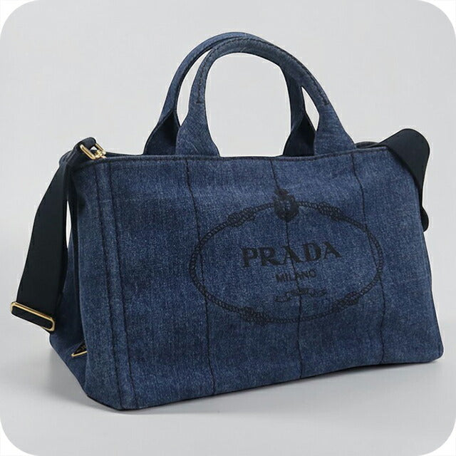中古 プラダ トートバッグ レディース ブランド PRADA カナパ 2WAY ブルー バッグ USDPR105929011