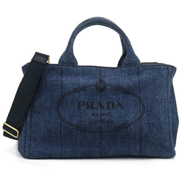 中古 プラダ トートバッグ レディース ブランド PRADA カナパ 2WAY ブルー バッグ USDPR105929011