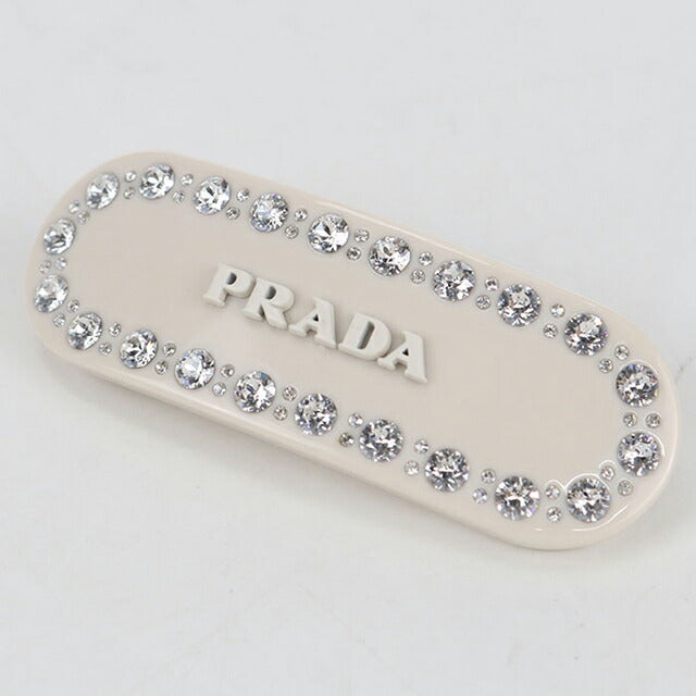 中古 プラダ バレッタ レディース ブランド PRADA プレックス ヘアクリップ 1IF043 ベージュ ヘアアクセサリー USDPR106408011