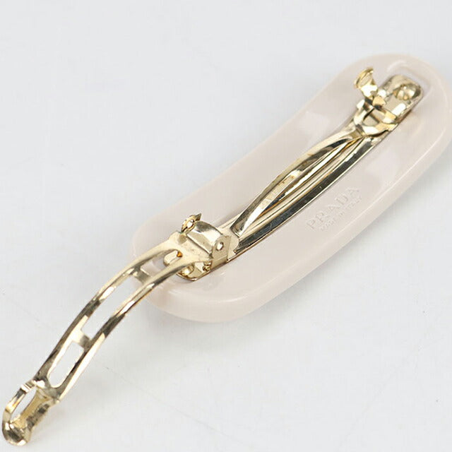 中古 プラダ バレッタ レディース ブランド PRADA プレックス ヘアクリップ 1IF043 ベージュ ヘアアクセサリー USDPR106408011