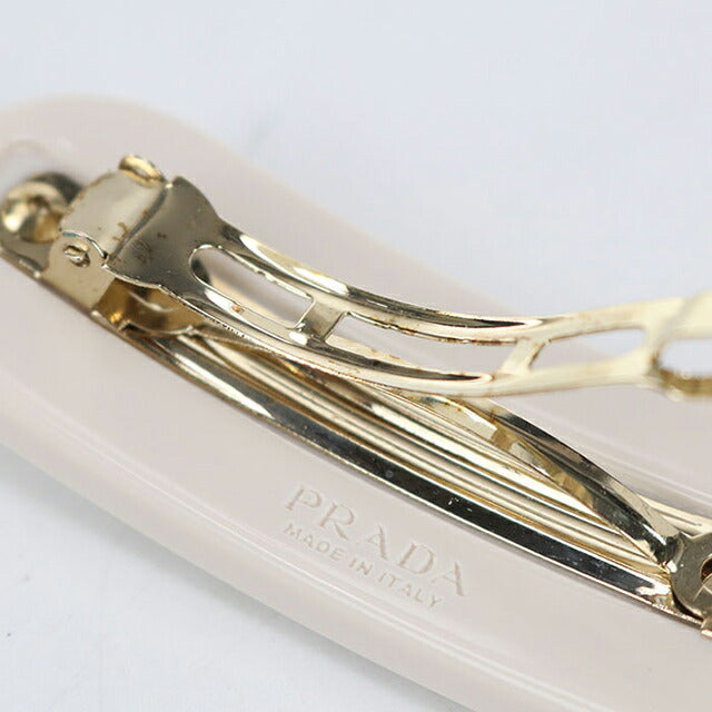 中古 プラダ バレッタ レディース ブランド PRADA プレックス ヘアクリップ 1IF043 ベージュ ヘアアクセサリー USDPR106408011