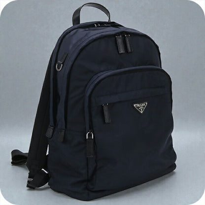 二手 Prada 背包 男士品牌 PRADA 再生尼龙背包 海军蓝包 USDPR106567011