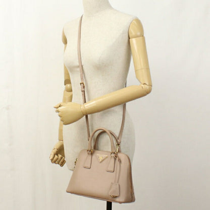 Used Prada Handbag Ladies Brand PRADA Saffiano Leather Mini Bag Leather BL0838 Beige USDPR107055011