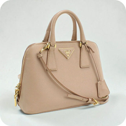 Used Prada Handbag Ladies Brand PRADA Saffiano Leather Mini Bag Leather BL0838 Beige USDPR107055011