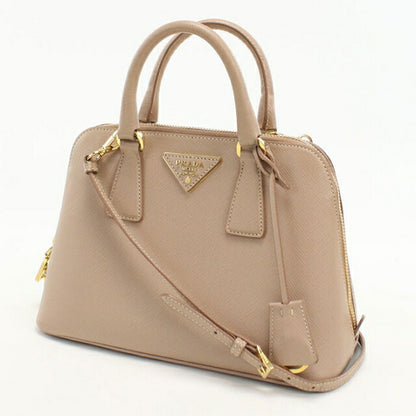 Used Prada Handbag Ladies Brand PRADA Saffiano Leather Mini Bag Leather BL0838 Beige USDPR107055011