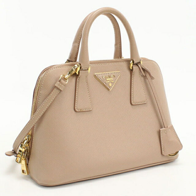 Used Prada Handbag Ladies Brand PRADA Saffiano Leather Mini Bag Leather BL0838 Beige USDPR107055011
