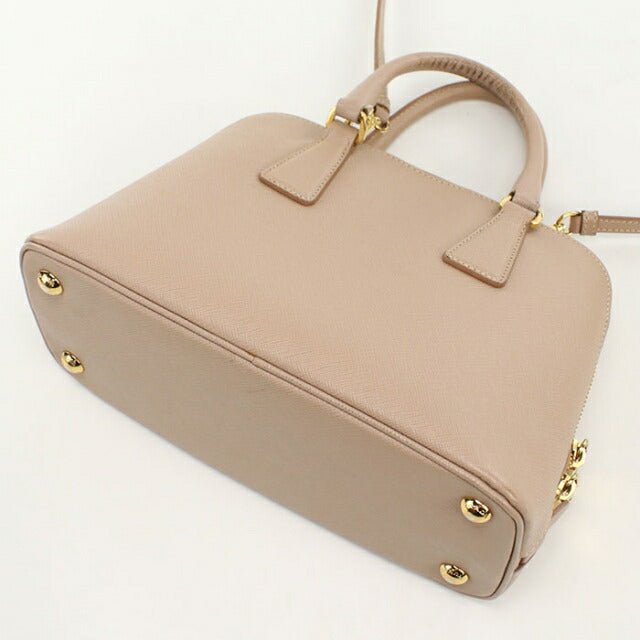 Used Prada Handbag Ladies Brand PRADA Saffiano Leather Mini Bag Leather BL0838 Beige USDPR107055011