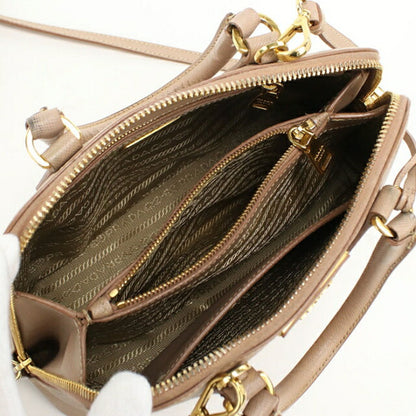 Used Prada Handbag Ladies Brand PRADA Saffiano Leather Mini Bag Leather BL0838 Beige USDPR107055011