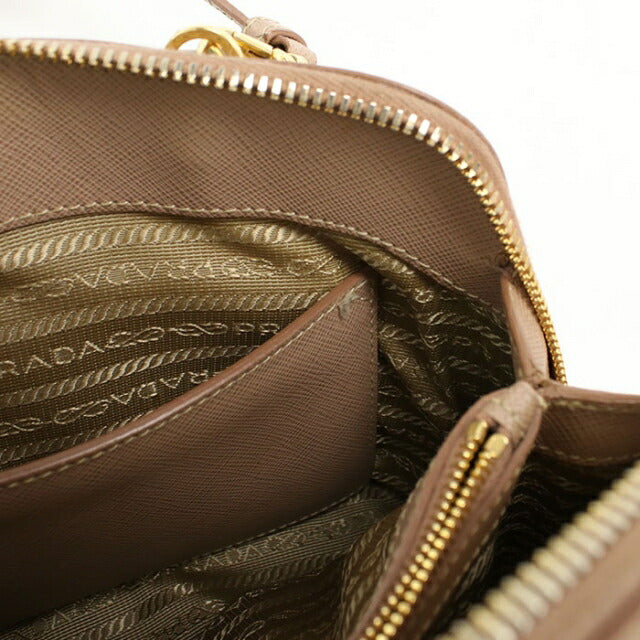 Used Prada Handbag Ladies Brand PRADA Saffiano Leather Mini Bag Leather BL0838 Beige USDPR107055011
