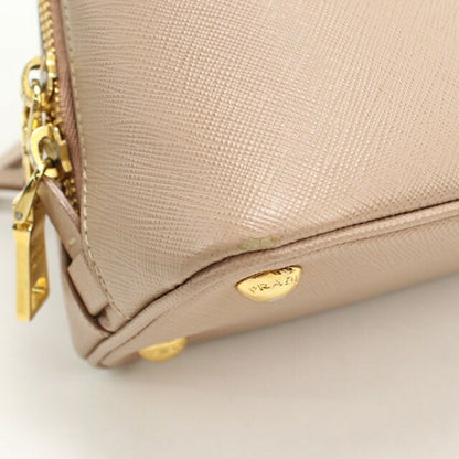 Used Prada Handbag Ladies Brand PRADA Saffiano Leather Mini Bag Leather BL0838 Beige USDPR107055011