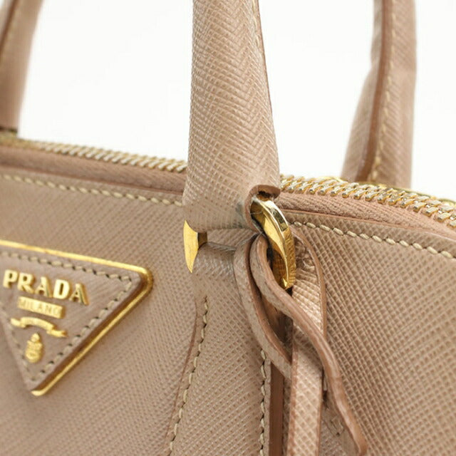 Used Prada Handbag Ladies Brand PRADA Saffiano Leather Mini Bag Leather BL0838 Beige USDPR107055011